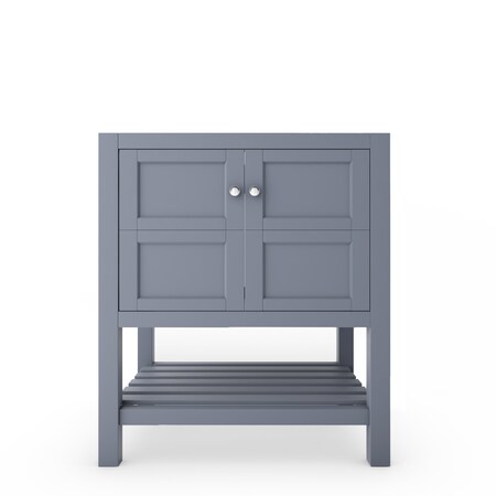 Castello Usa Alicia 30" Gray Vanity Base with Chrome Handles CB-VEN-30G-CHR-VBO